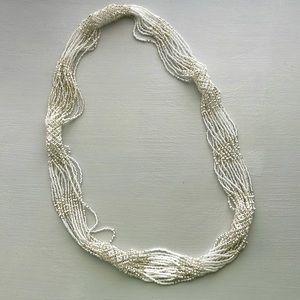 White bead necklace